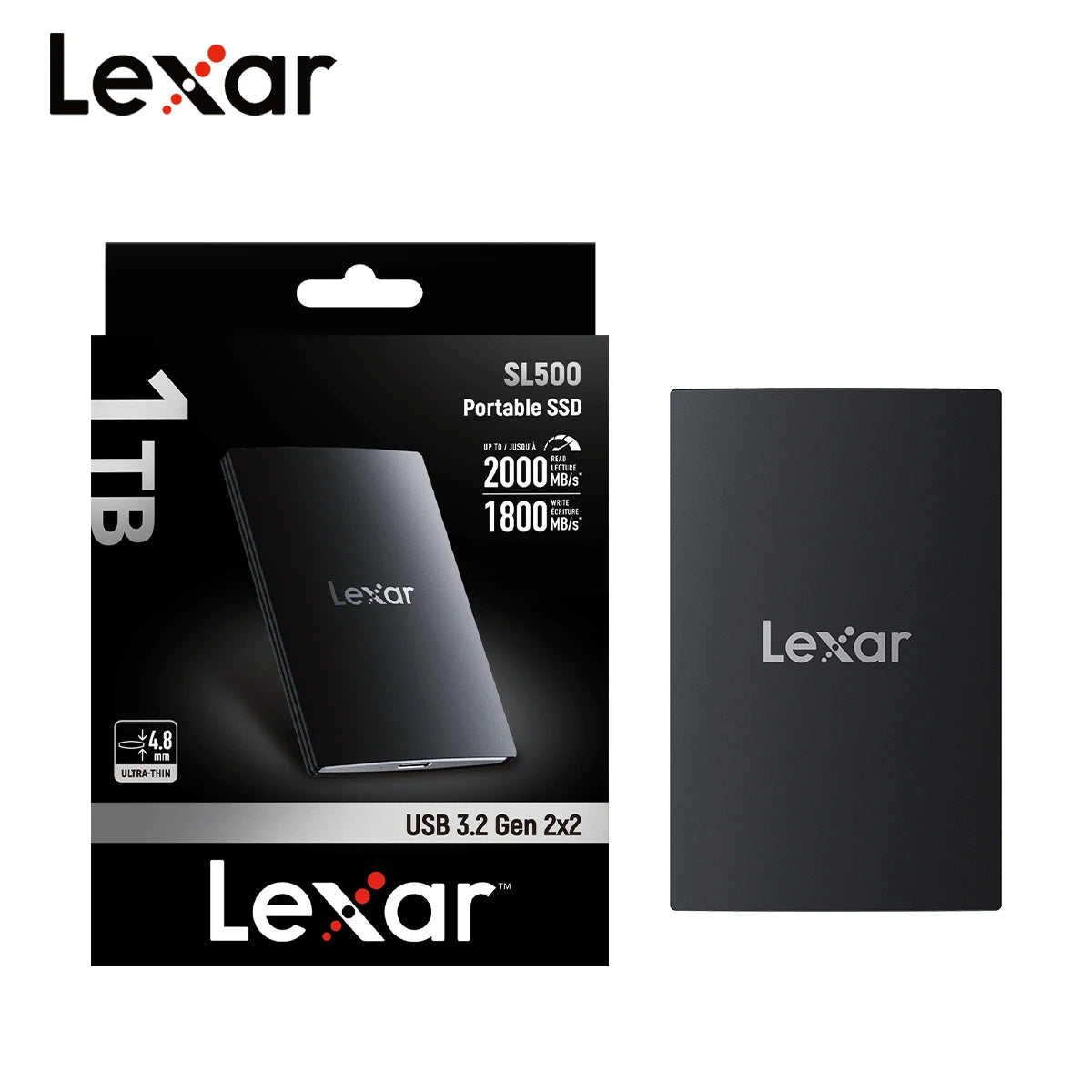 Lexar USB 3.2 Type-C High Speed Portable Hard Drive PSSD SL500 1TB 2TB Solid State Drive Up to 2000Mb/s SSD Disk for iPhone 15