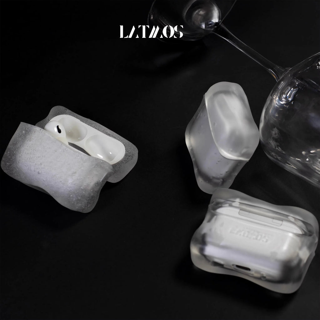 Ice Crystal Bubbles AirPods Case Frosted Transparent Y2K Design Silicone Cover