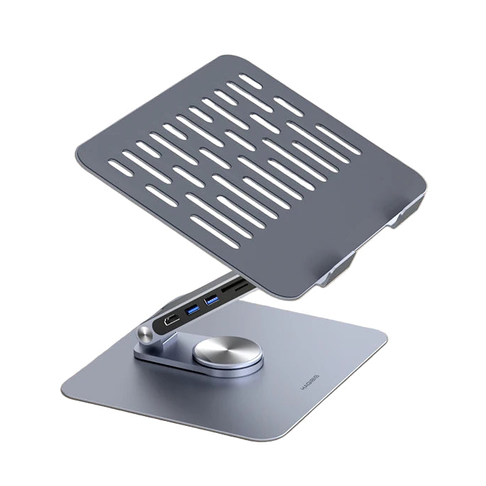 Hagibis Adjustable Aluminum Laptop Stand for Desk with USB C Dock