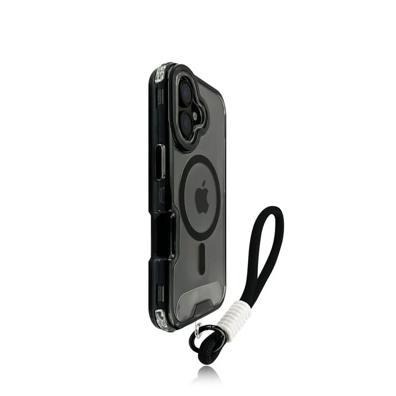 Fluorescent MagSafe Transparent Phone Case with Wrist Strap