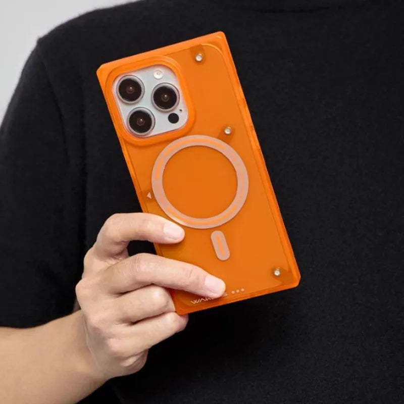 Wakcas Matte Semi-Transparent Magnetic Square Case for iPhone 17 Series