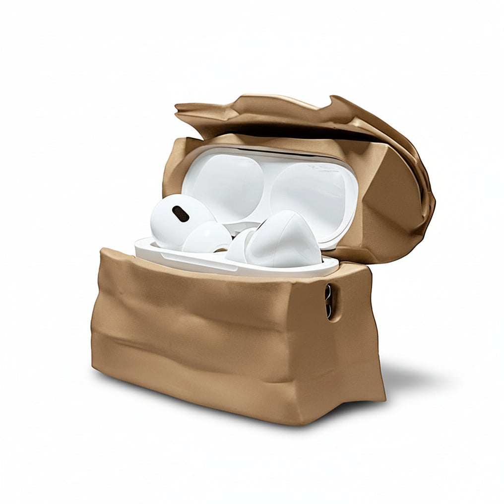 Kraft Paper Bag AirPods Case Unique Designer Silicone Cover