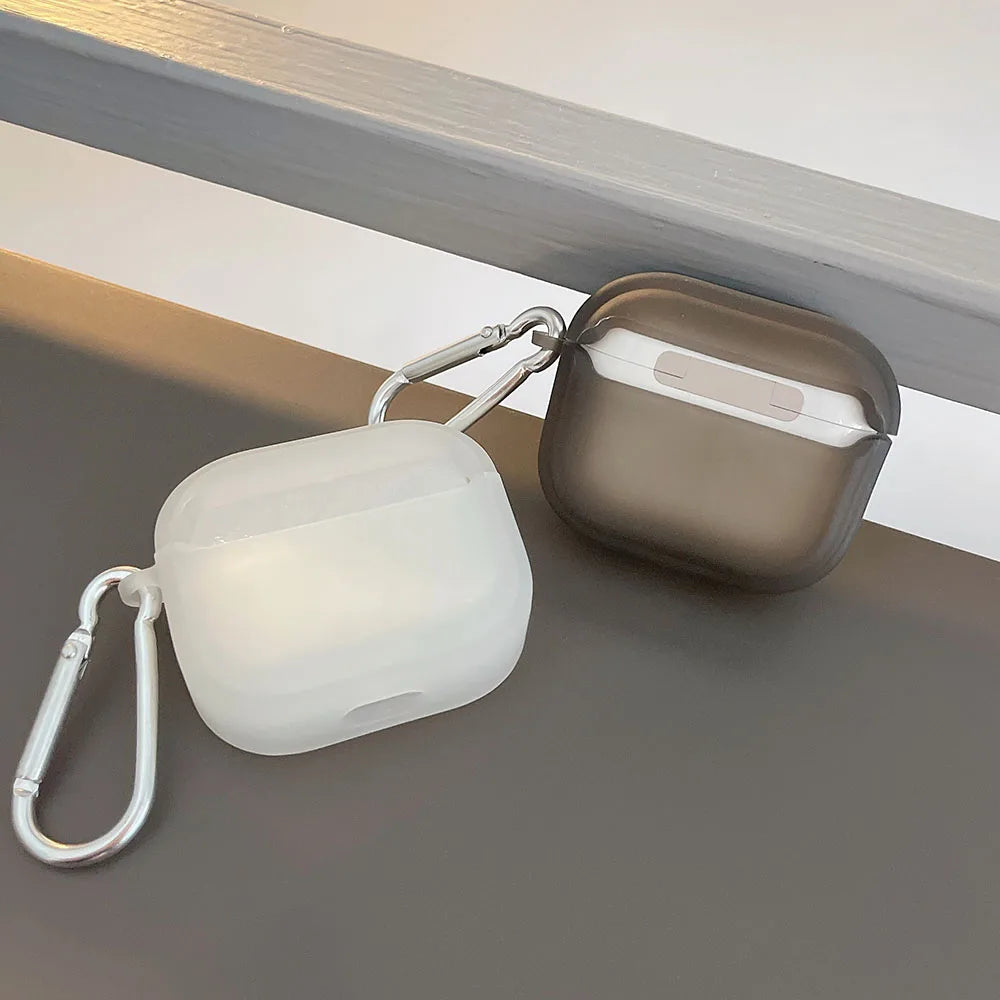 Matte Transparent AirPods Case with Keyring