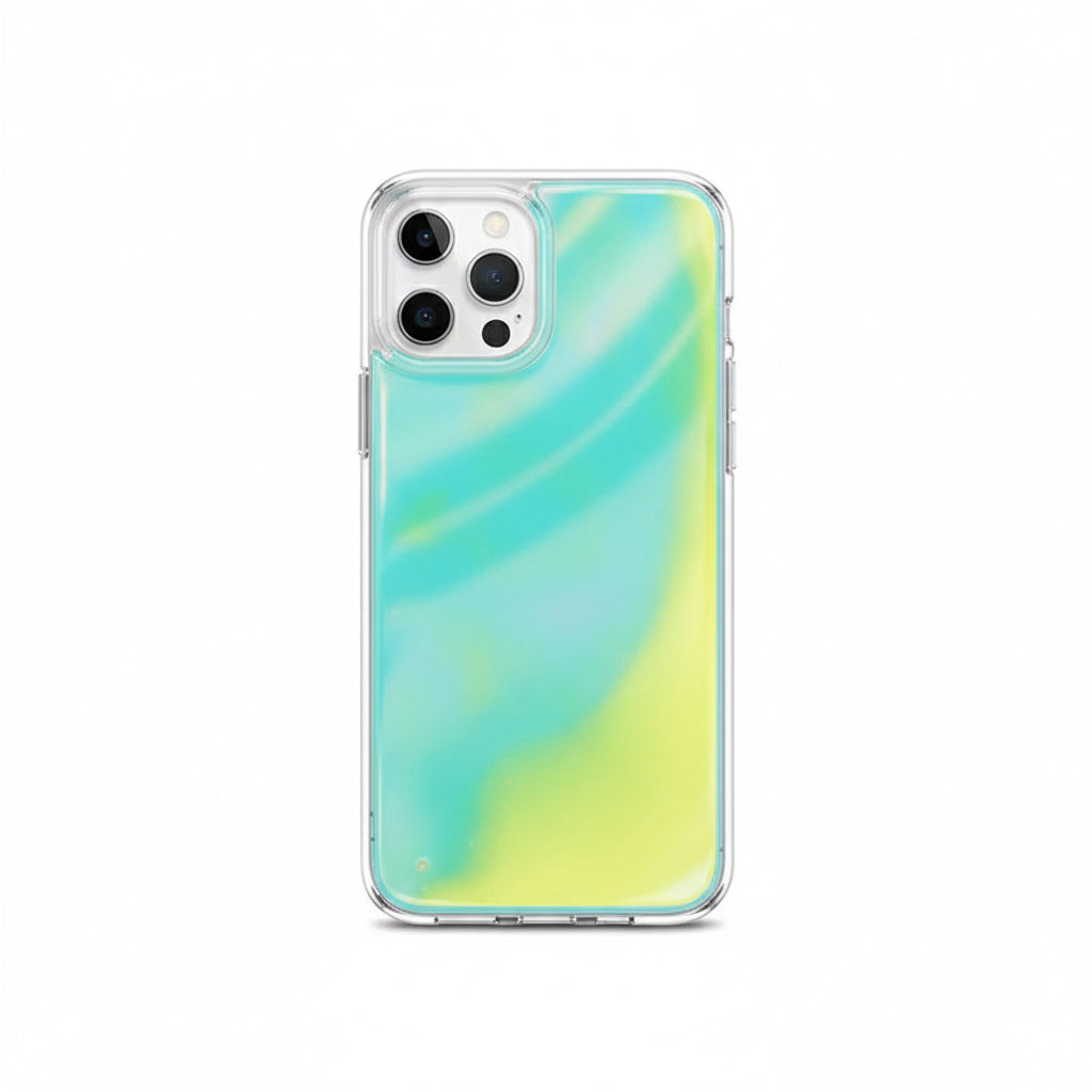 Luminous Glow-in-the-Dark iPhone Case Fluorescent Liquid Quicksand Design