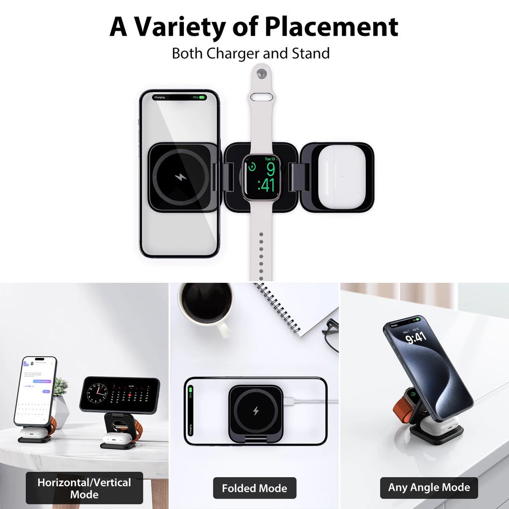 KUXIU X55 Magsafe Wireless Charging Station for iPhone, Apple Watch and AirPods