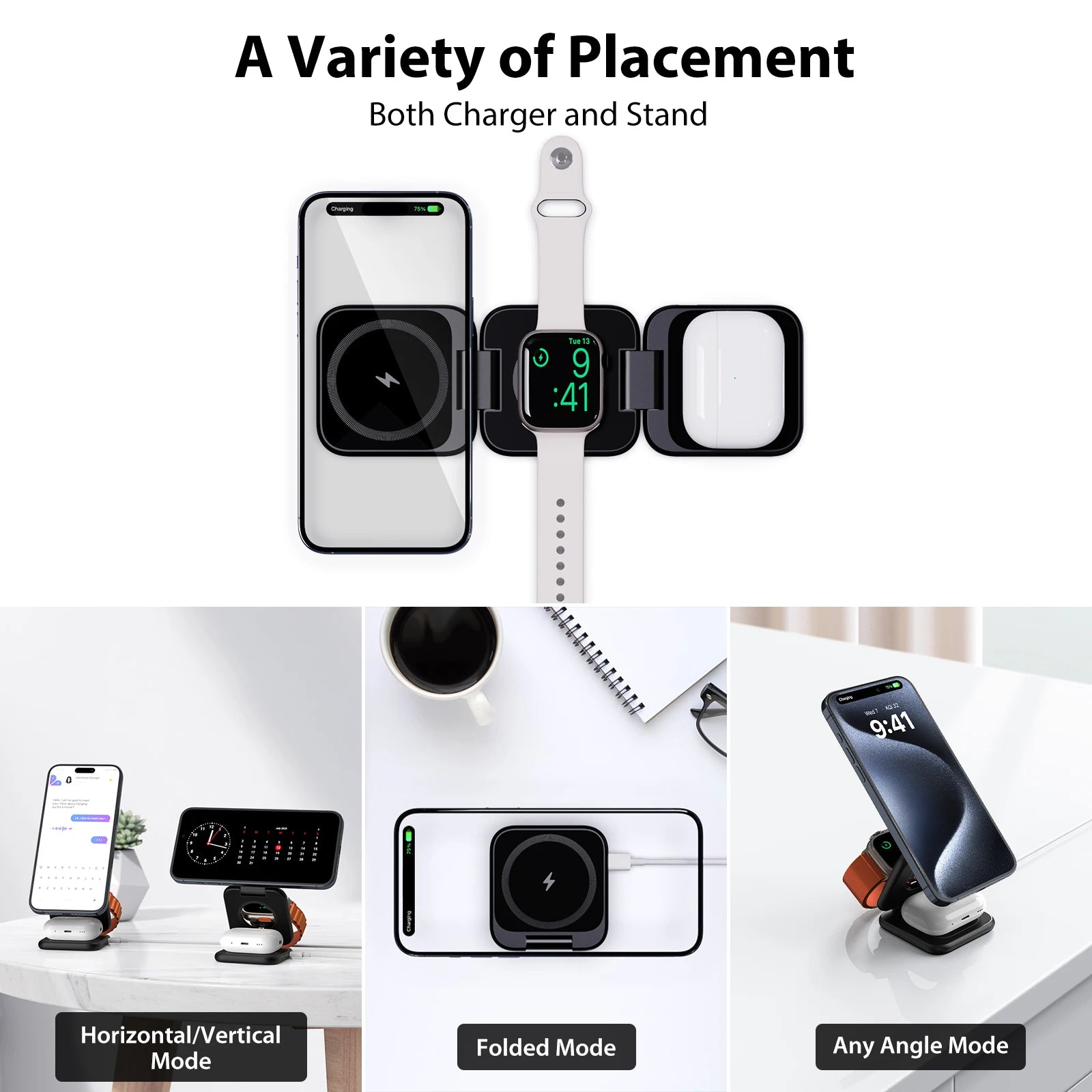 KUXIU X55 Magsafe Wireless Charging Station for iPhone, Apple Watch and AirPods