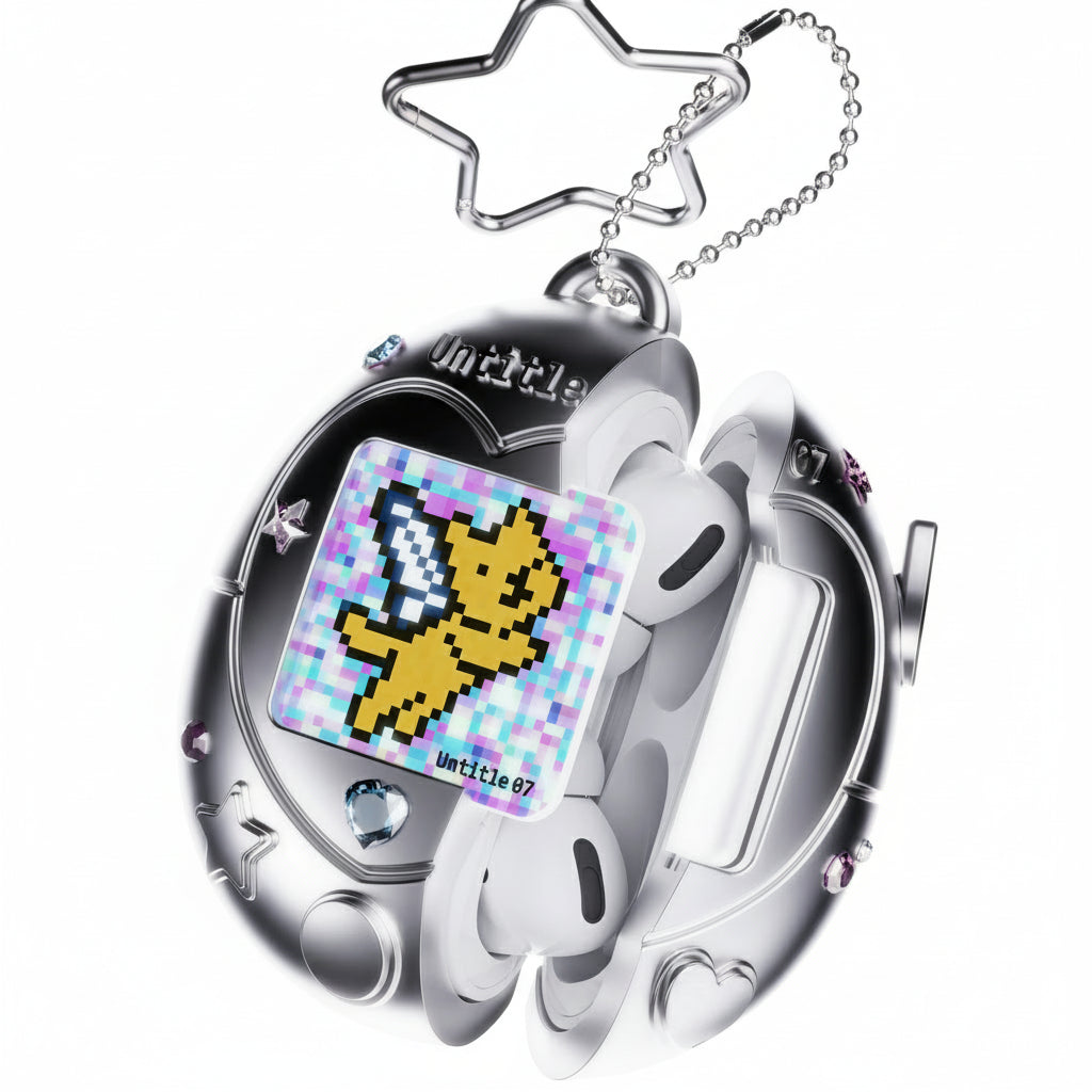 Electronic Pet Cat AirPods Case Interactive Tamagotchi-Style