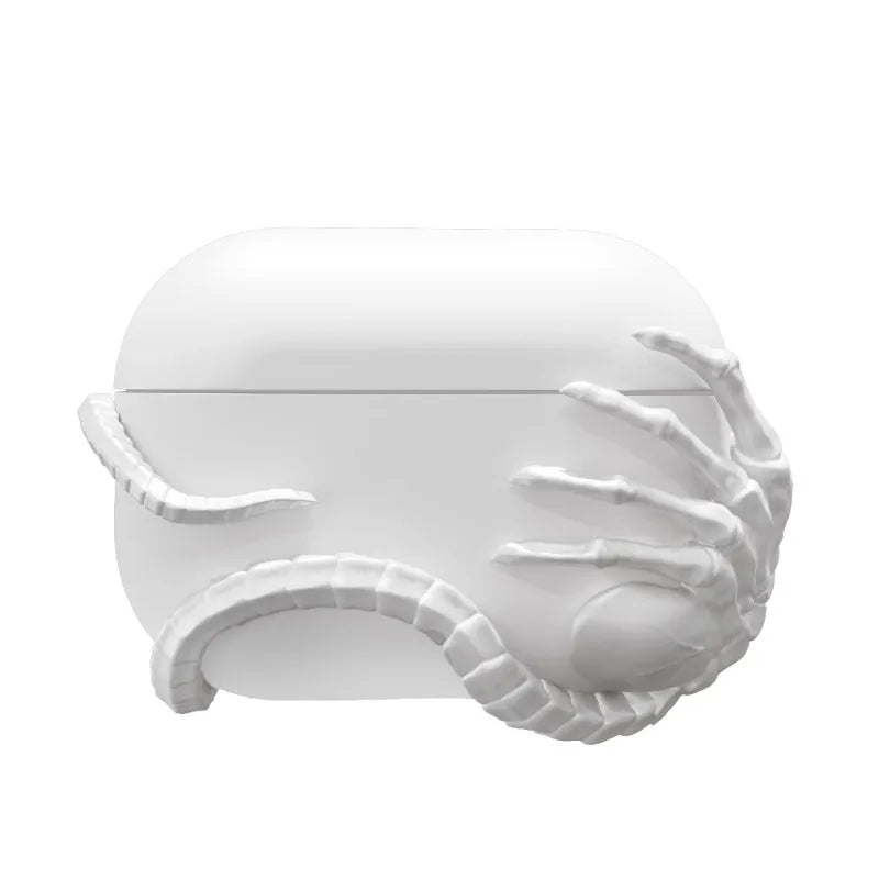 Bug Claw Sculptural AirPods Case Artistic 3D Design in Black & White Silicone