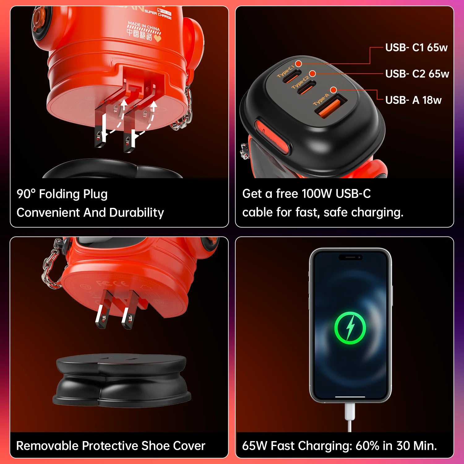Divoom Dipow 65W Multi-socket Fast Charger