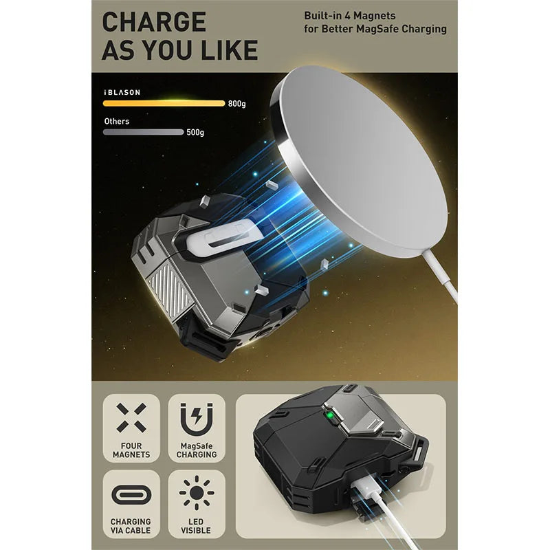 Matrix Magnetic Automatic Lock AirPods Case Military Protective