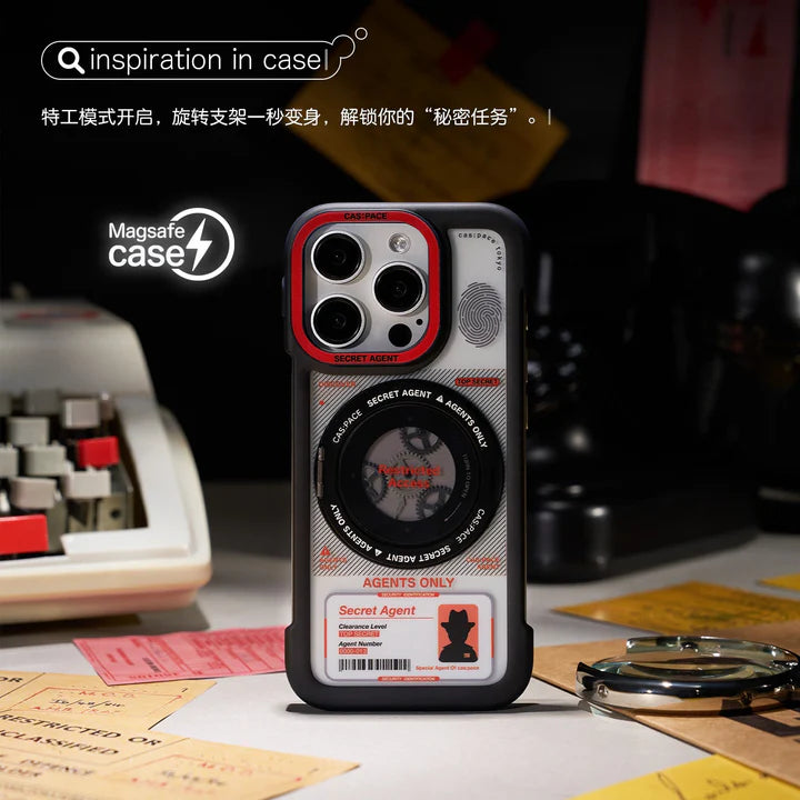 Cas:pace Secret Agent MagSafe iPhone Case | Rotatable Folding Stand