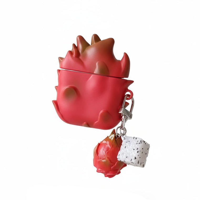 Dragon Fruit AirPods Case Silicone Protective Cover with Charm