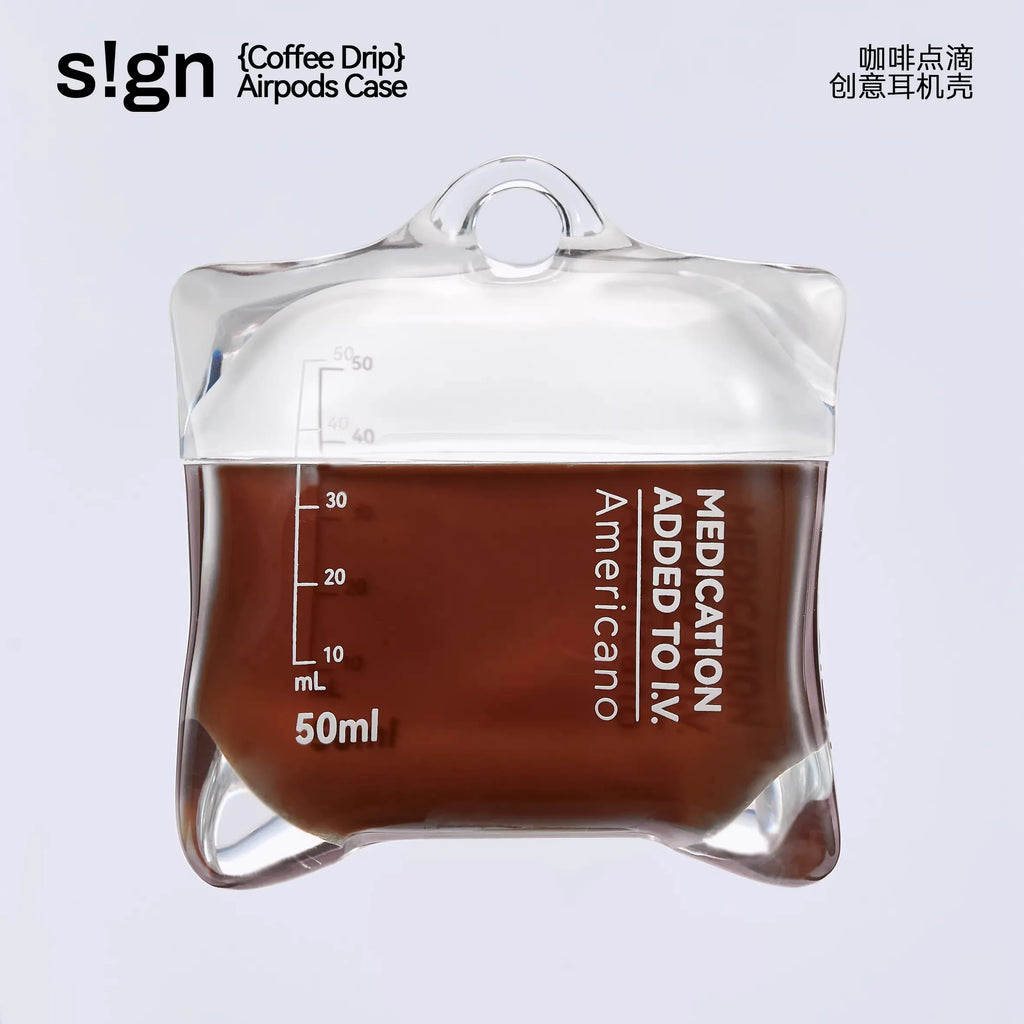 Coffee Drip S!gn AirPods Case Americano