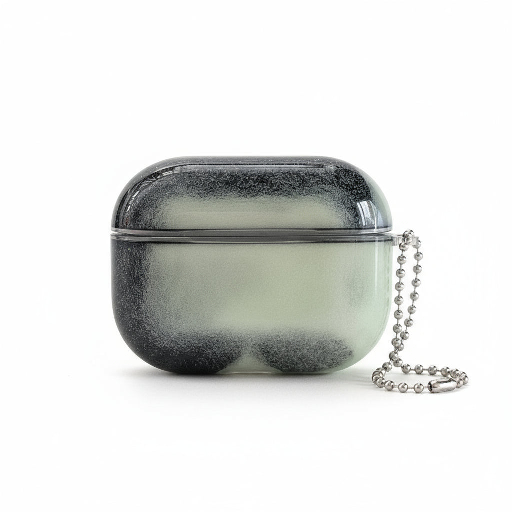 Glow-in-the-Dark Liquid Glitter AirPods Case - Moving Quicksand Design