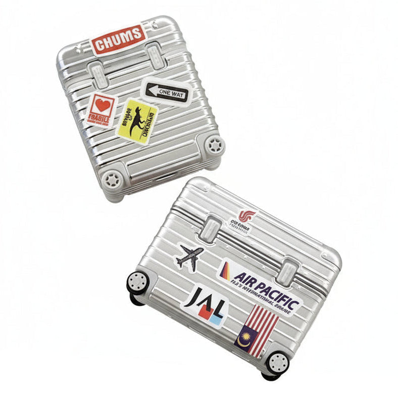 Modern Silver Luggage AirPods Case