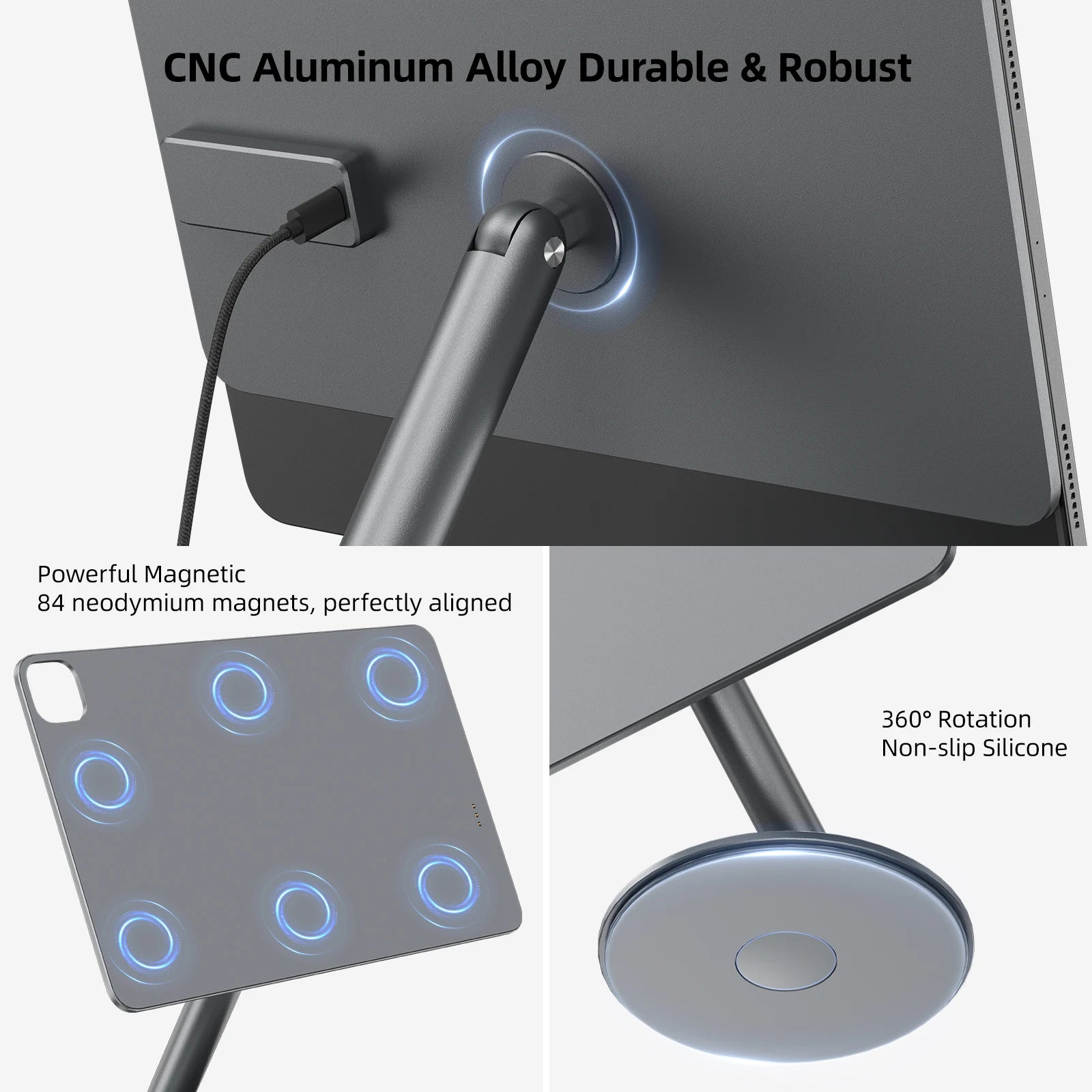 KUXIU X44 PRO Magnetic Wireless iPad Charging Stand 360