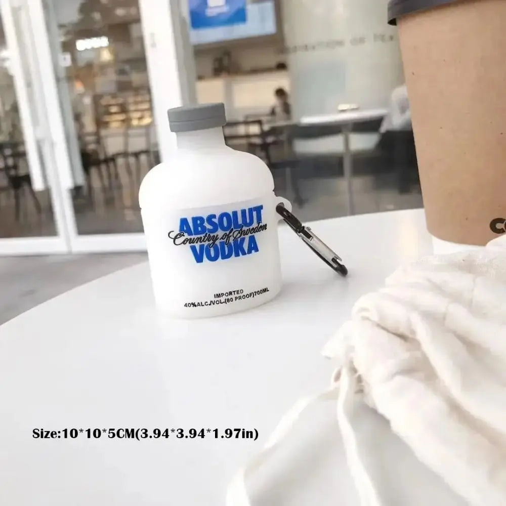 3D Vodka Bottle AirPods Case Silicone