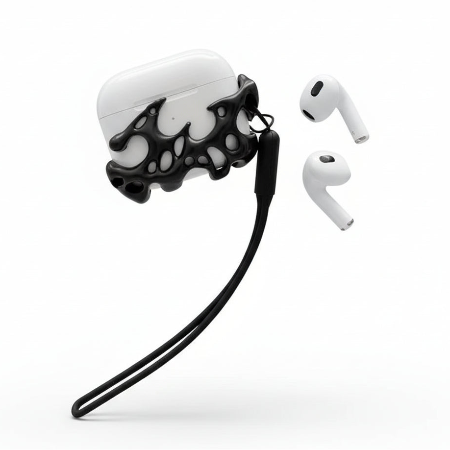 Bubble Texture AirPods Case Silicone Cover with Lanyard