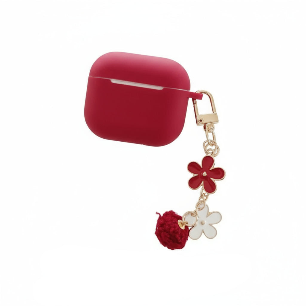 Luxury Flower AirPods Case with Keychain