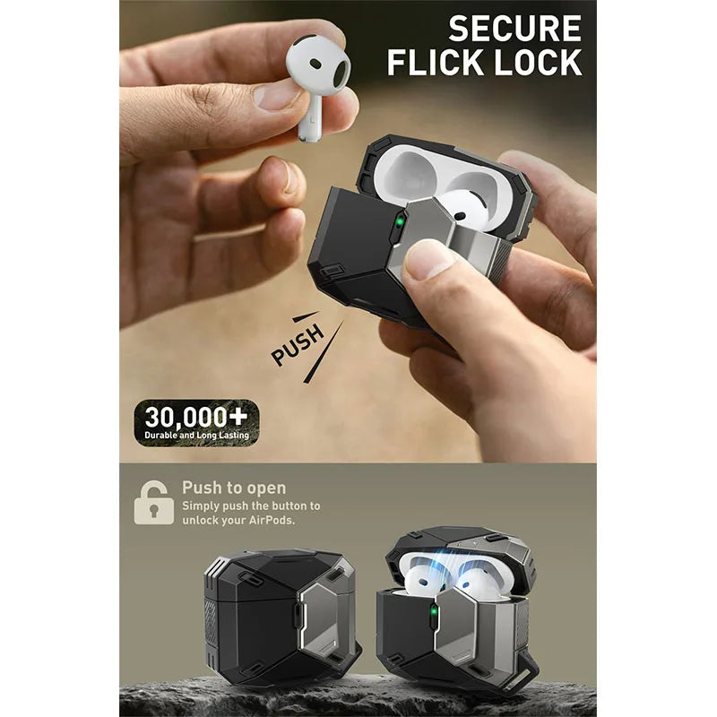 Matrix Magnetic Automatic Lock AirPods Case Military Protective