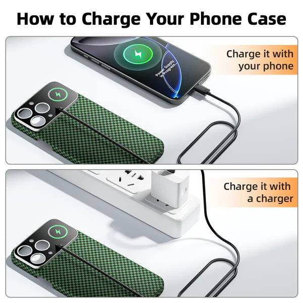 Kevlar Fiber Smart Case with Touch Screen for iPhone 16 Pro Max