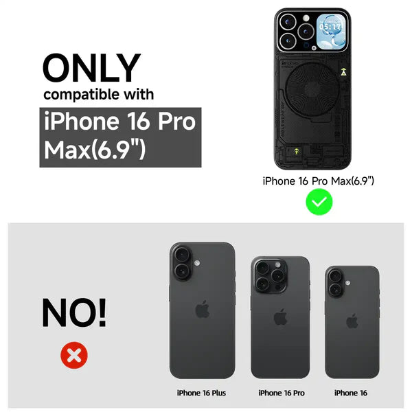 Kevlar Fiber Smart Case with Touch Screen for iPhone 16 Pro Max