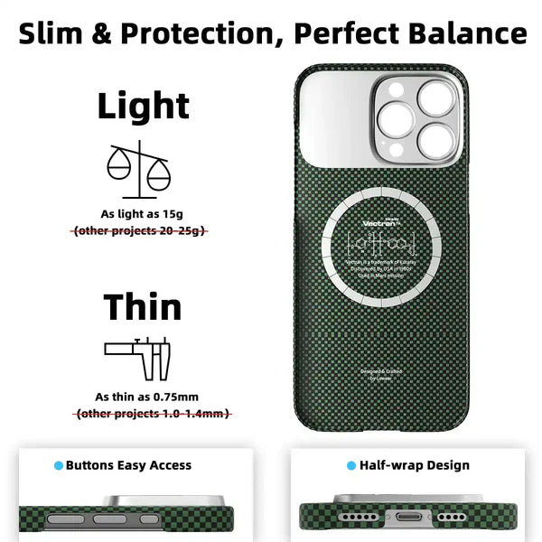 Kevlar Fiber Smart Case with Touch Screen for iPhone 16 Pro Max