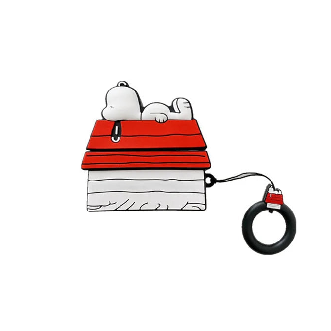 Snoopy AirPods Case Cartoon Silicone Cover with Lanyard