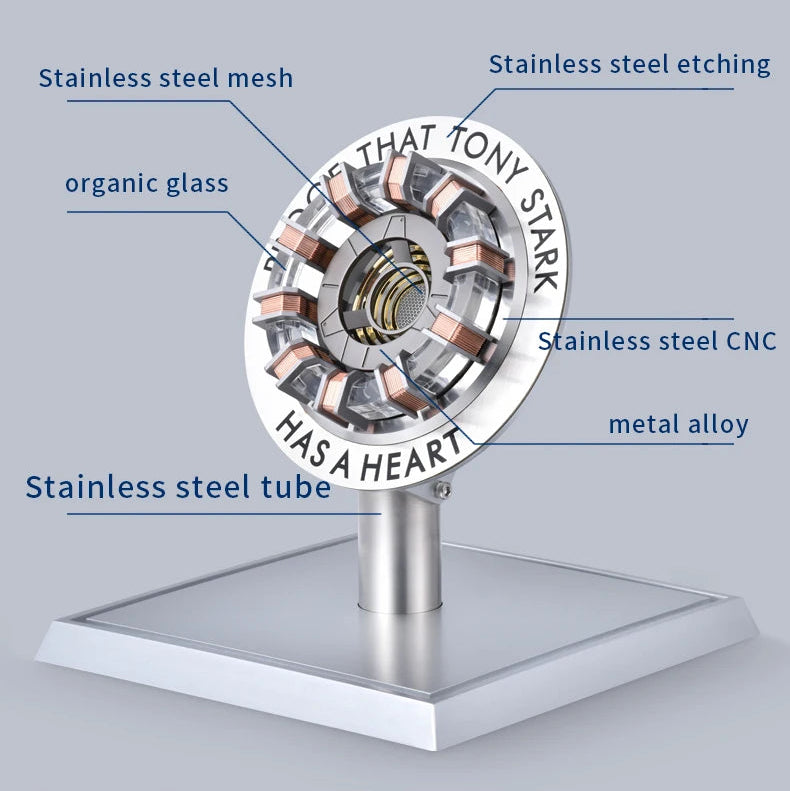 Iron Arc Reactor MK1/MK2 Tony Stark Heart LED Lamp with Voice Control