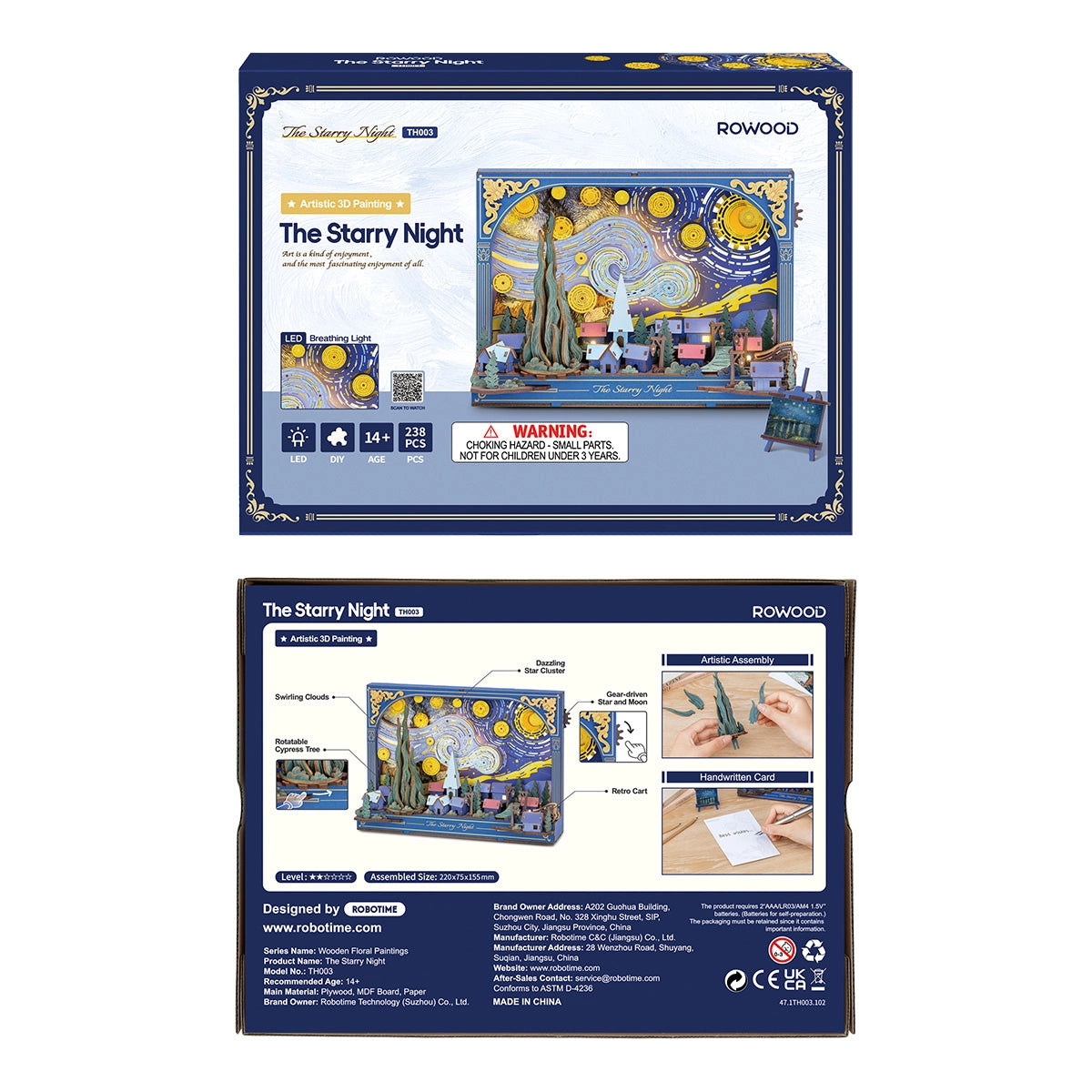 Rowood The Starry Night Wooden 3D Art Puzzle