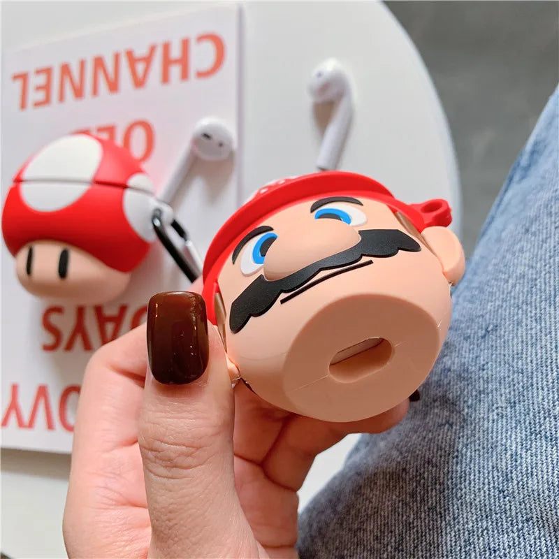 Super Mario Mushroom 3D AirPods Case Silicone
