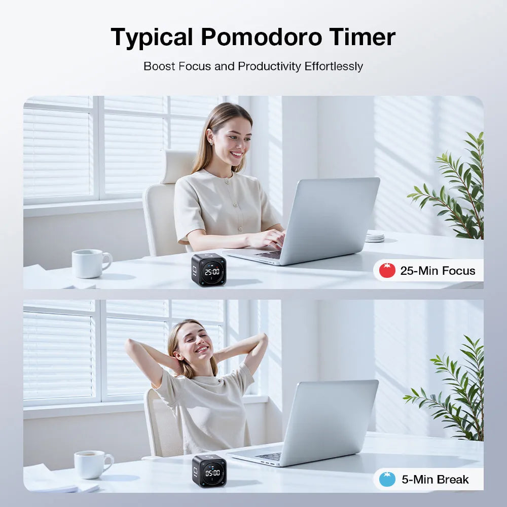 TK3 Pomodoro Timer Cube Desk Productivity Timer