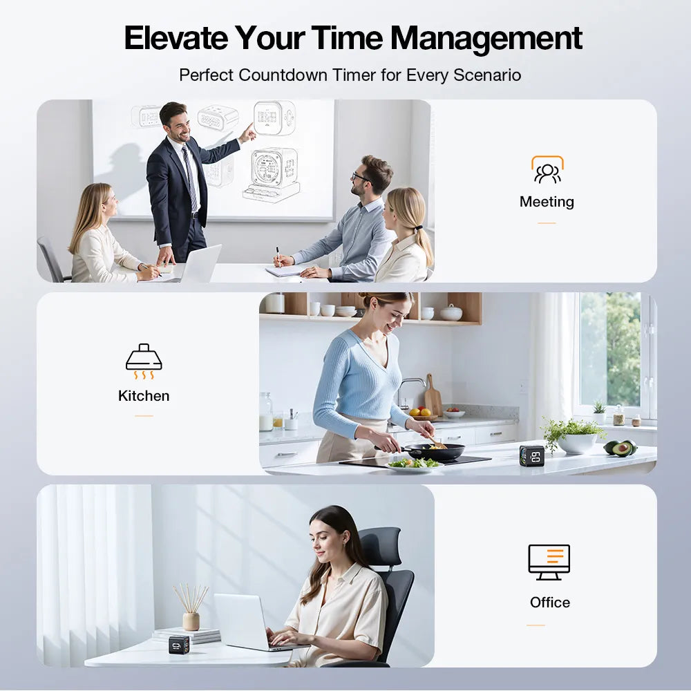 TK3 Pomodoro Timer Cube Desk Productivity Timer