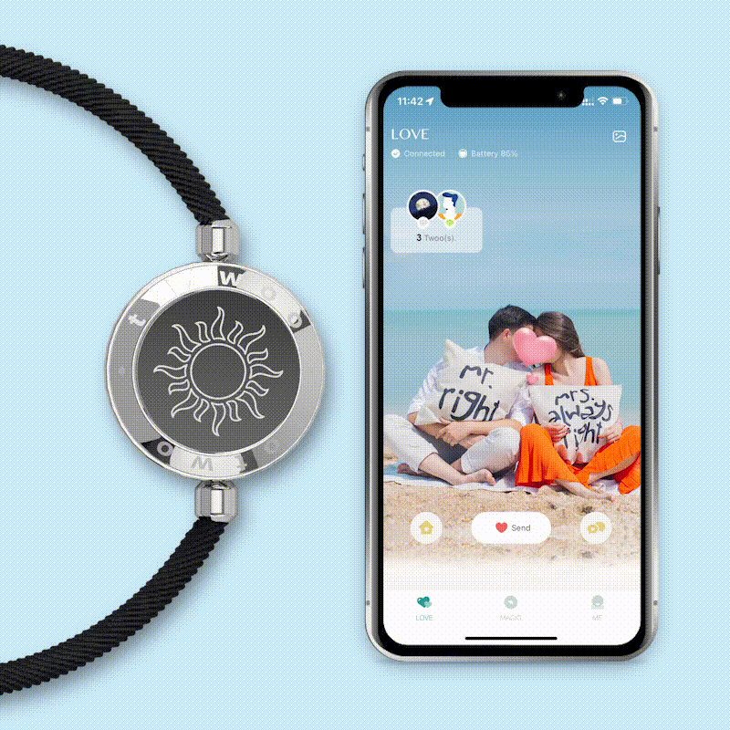 Totwoo Long Distance Touch Bracelets for Couples