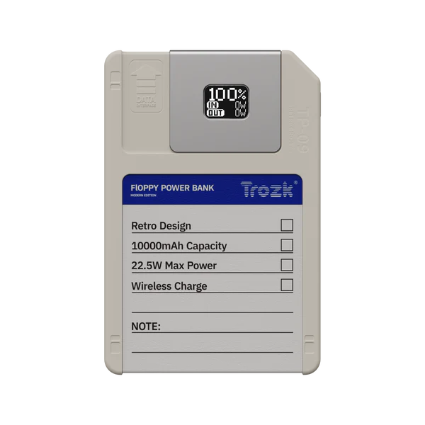 Trozk Retro Magnetic Power Bank Floppy Disk 10000 mAh