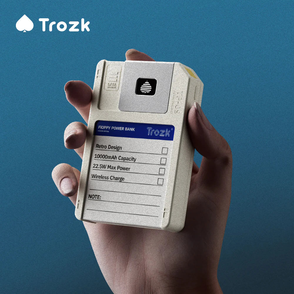 Trozk Retro Magnetic Power Bank Floppy Disk 10000 mAh
