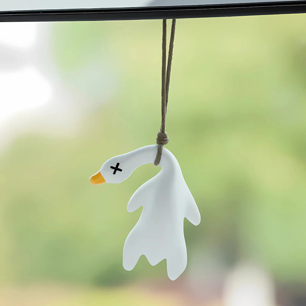 Color Change Duck Keychain UV Photochromic Goose Pendant
