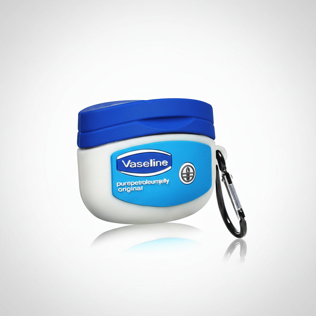 Vaseline Jar AirPods Case 3D Realistic Petroleum Jelly Silicone Protection with Pendant