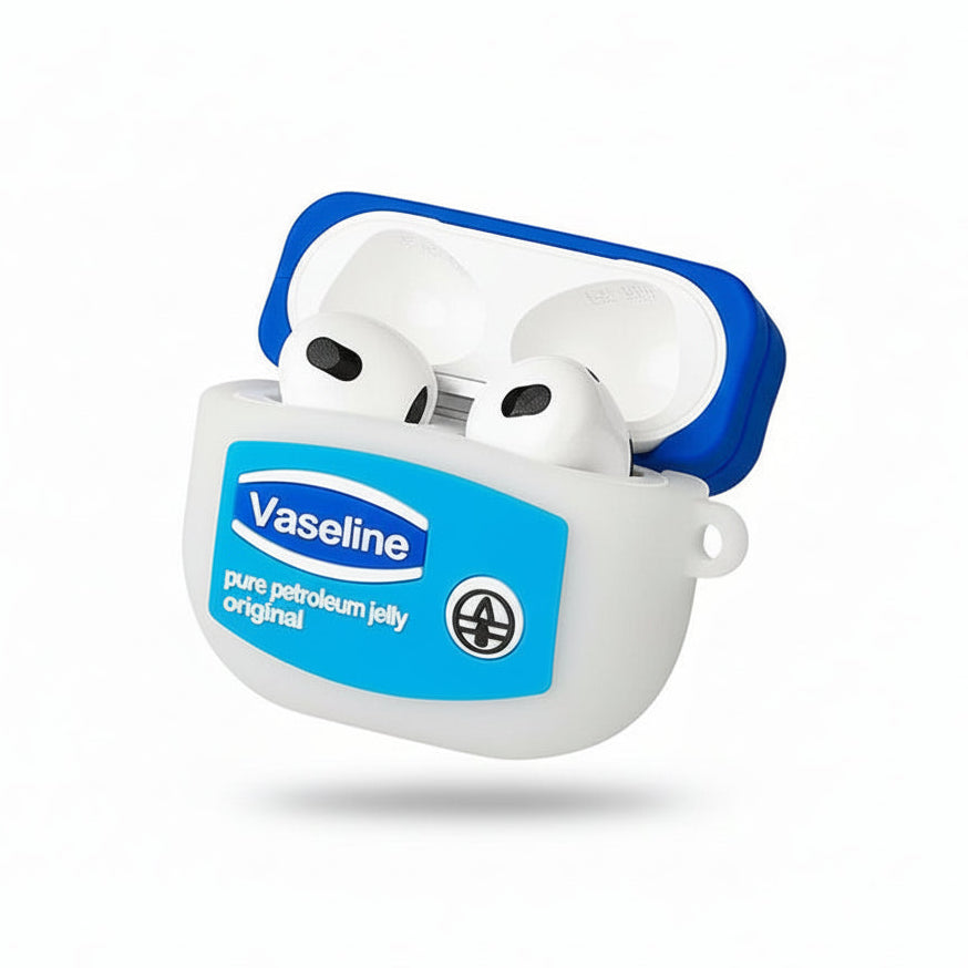 Vaseline Jar AirPods Case 3D Realistic Petroleum Jelly Silicone Protection with Pendant