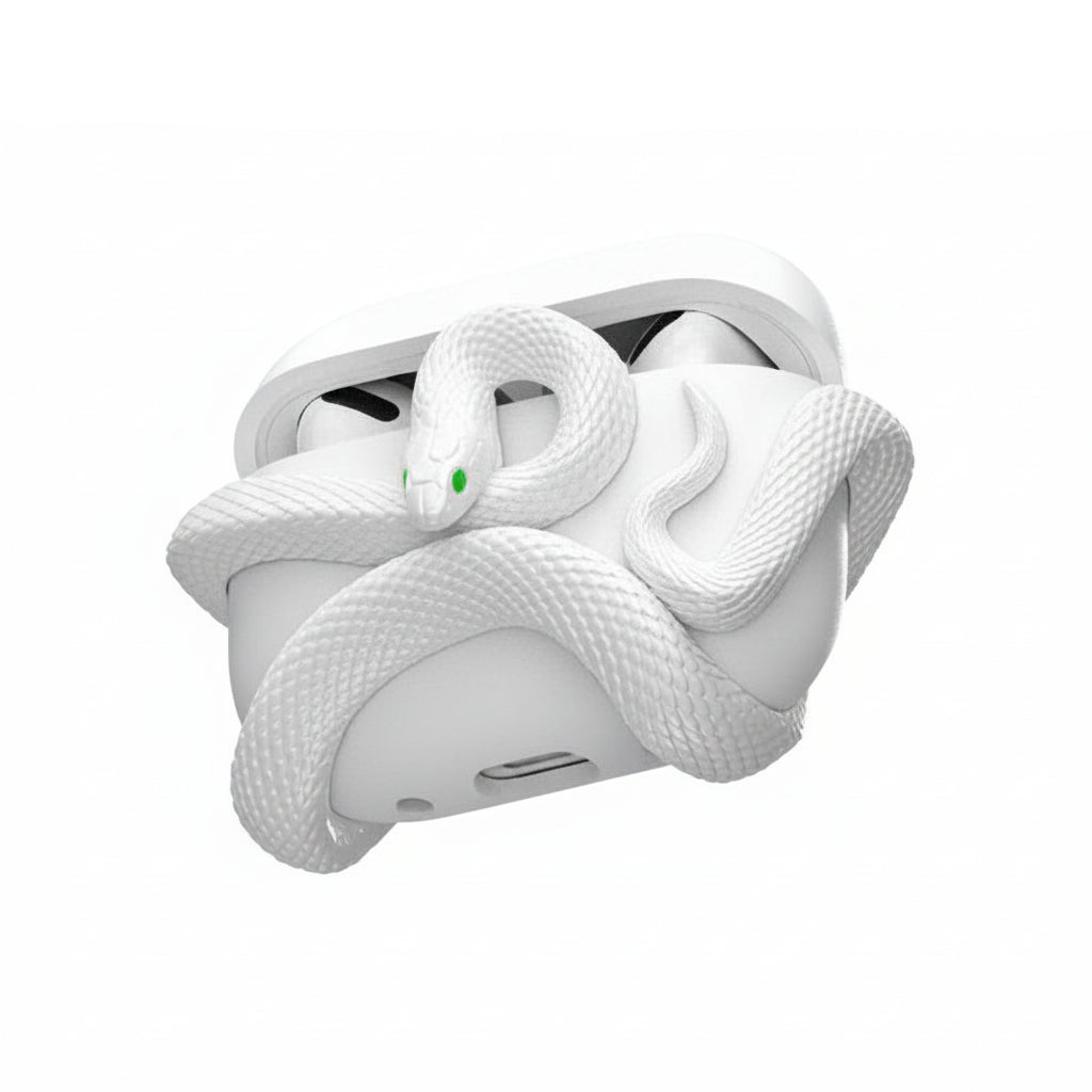 Snake Viper AirPods Case 3D Resin Serpent Design