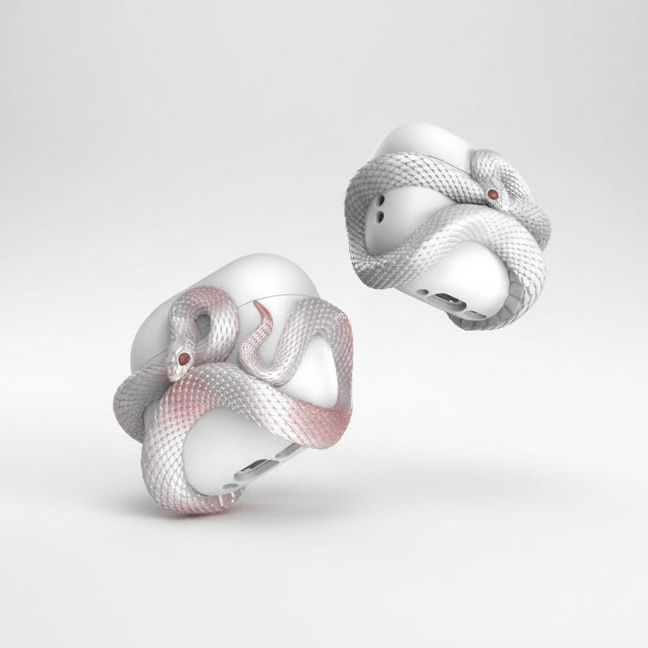 Snake Viper AirPods Case 3D Resin Serpent Design