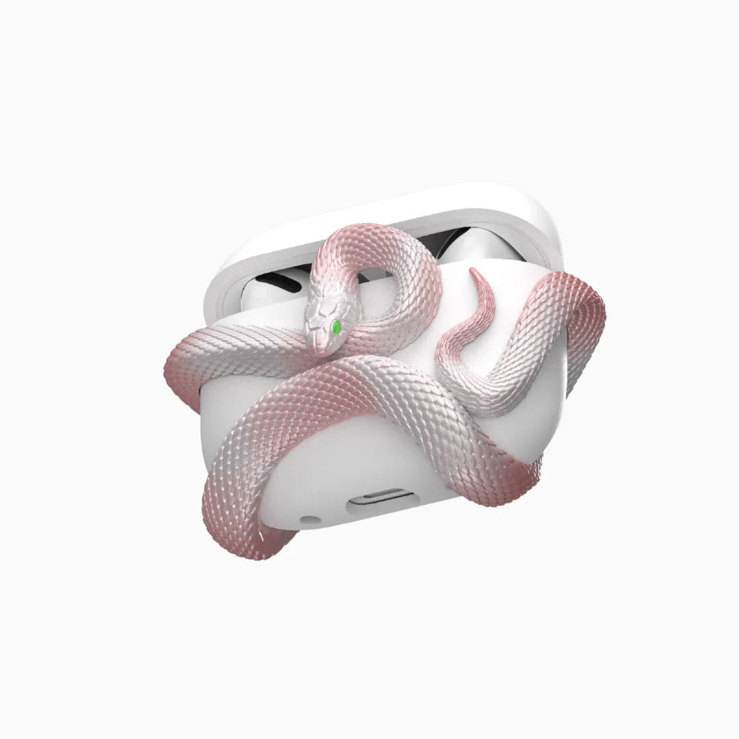 Snake Viper AirPods Case 3D Resin Serpent Design