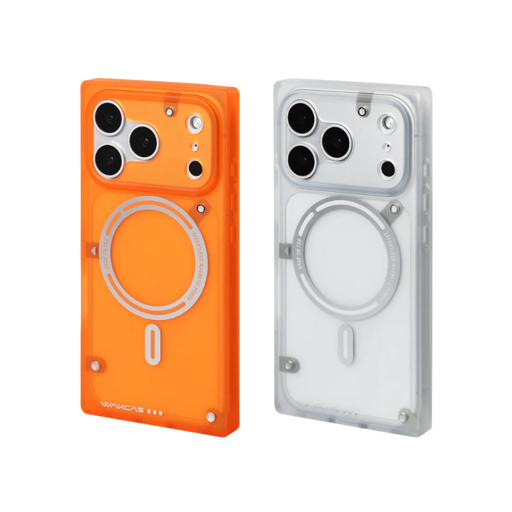 Wakcas Matte Semi-Transparent Magnetic Square Case for iPhone 17 Series