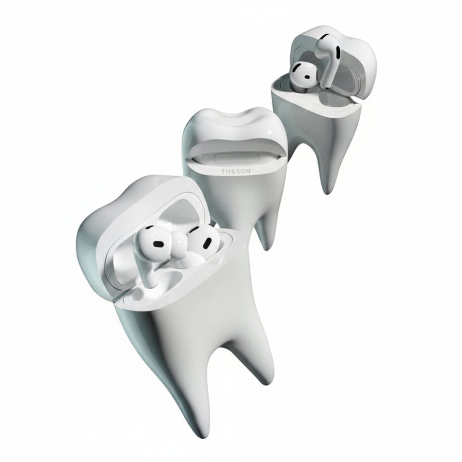 3D Tooth AirPods Case - Cute Dental Design Silicone Cover