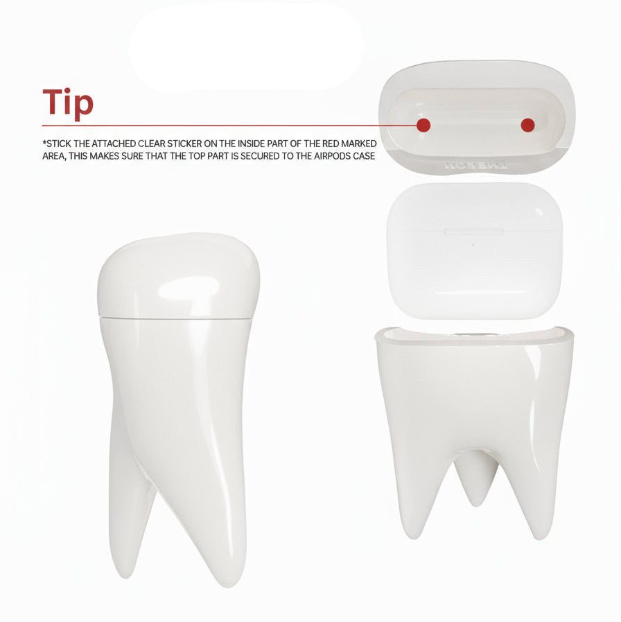 3D Tooth AirPods Case - Cute Dental Design Silicone Cover