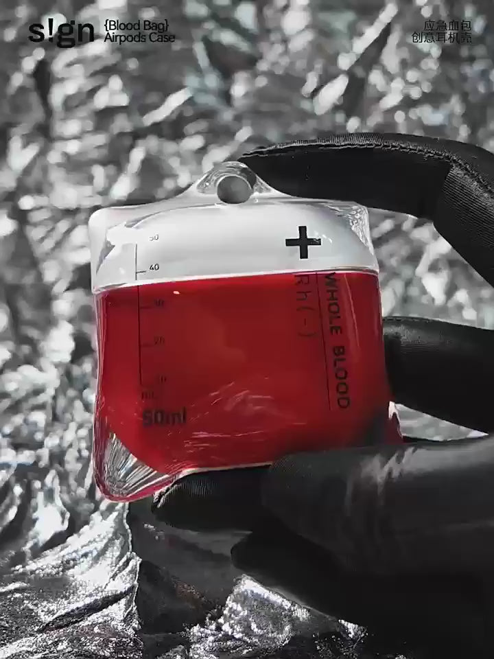 Blood Type IV Bags S!gn Drip AirPods Case