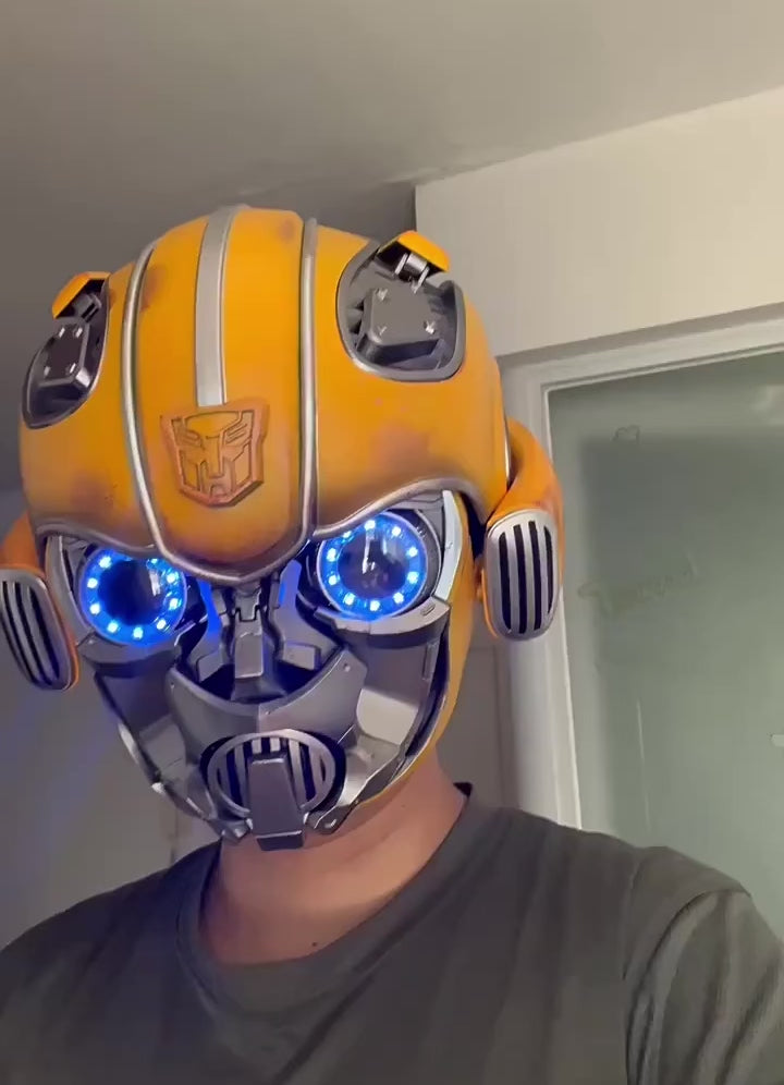 Bumblebee Voice Control Helmet - Wearable Transformers Mask with LED Lights
