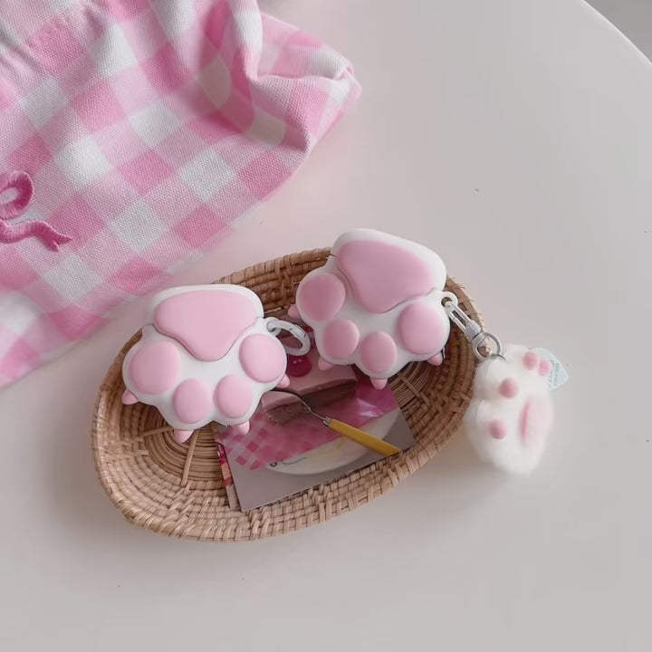 Cute Cat Paw AirPods Case 3D Silicone