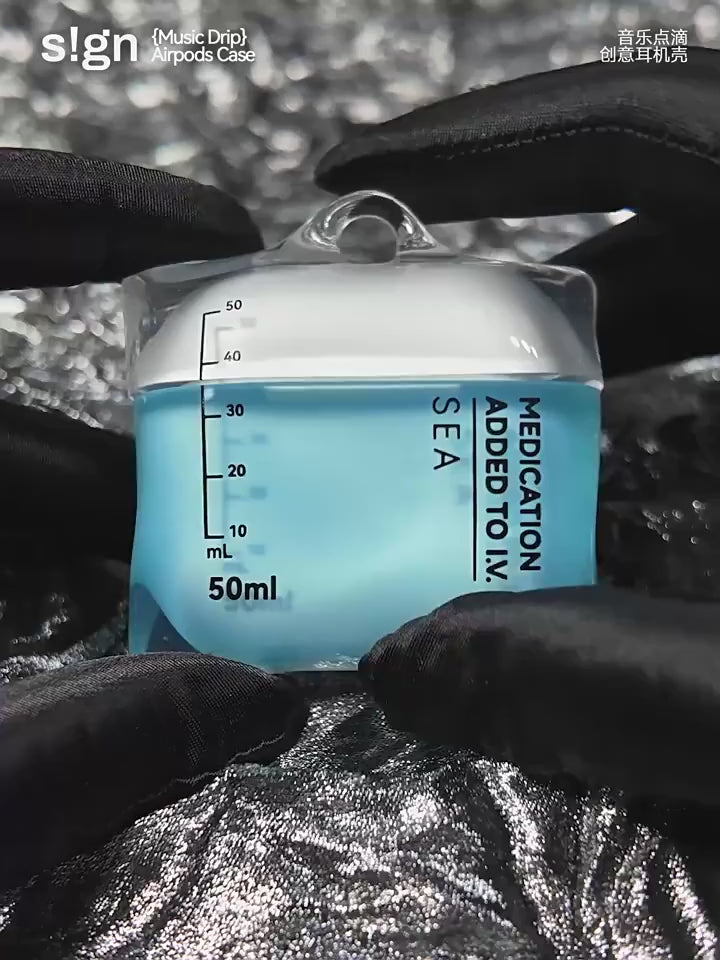 Sea S!gn Drip Blue IV Bag AirPods Case Complete Set