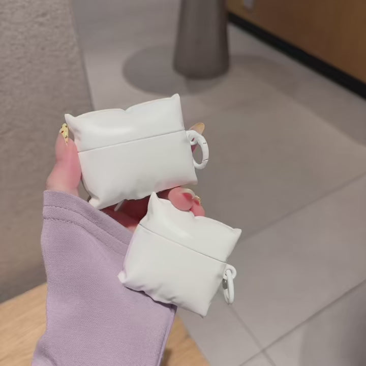 Soft Pillow Protective AirPods Case with Carabiner